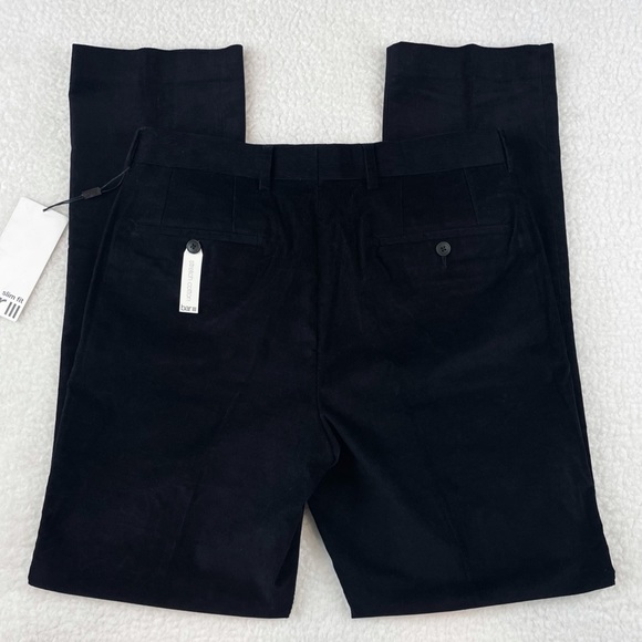 (NWT) BAR III • Black Corduroy Stretch Cotton Slim Fit Dress Pants - Picture 3 of 13